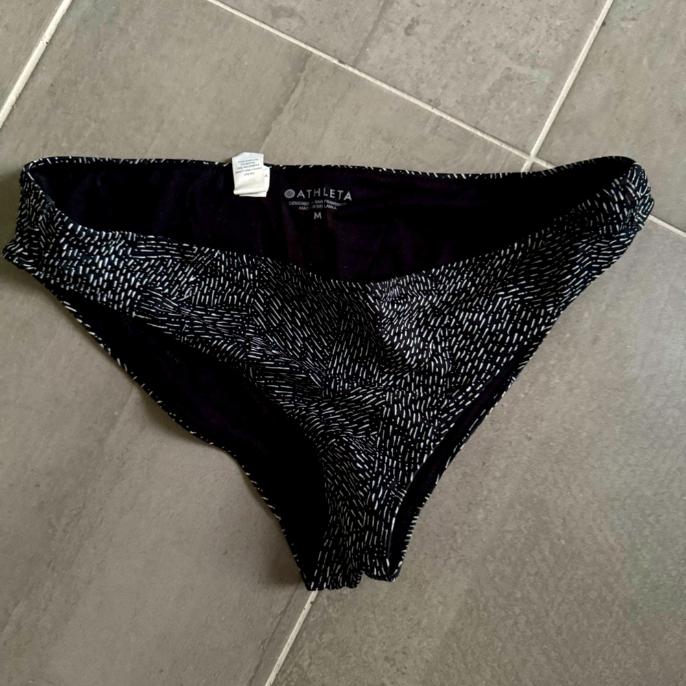 Athleta Women's Black Patterned Bikini Bottom M